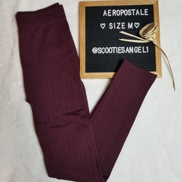 Aeropostale Pants - Aeropostale | Maroon Fleece Lined Legging